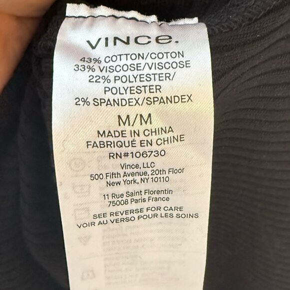 VINCE Ribbed Knit Midi Sleeveless Dress in Black Medium NWT - Picture 9 of 10